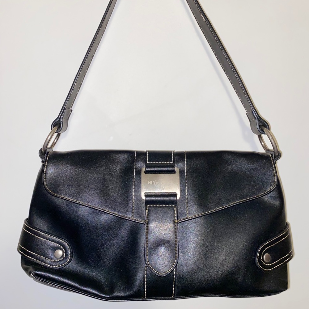 Y2K Black Baguette Purse Bag Nine West Vintage